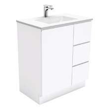 Vanessa Fingerpull 750mm Gloss White Freestanding Vanity Unit